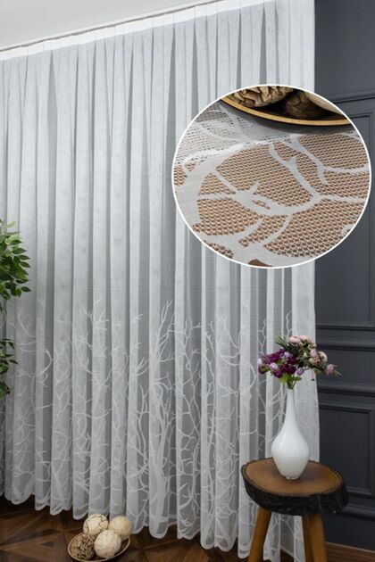 Lower Branch Pattern Model Design Does Not Want Iron Non-Wrinkle 1/3layer Pleated Tulle Curtain