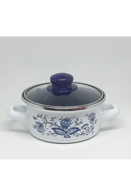 14 cm 1 Liter Poppy Enamel Pot