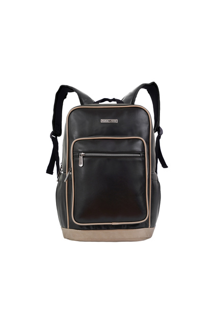 PARA JOHN Retro Style Unisex Daily Backpack - Black/Beige