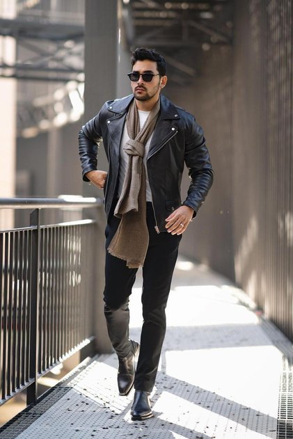 Kuzey Model New Season Men's Black Leather Jacket