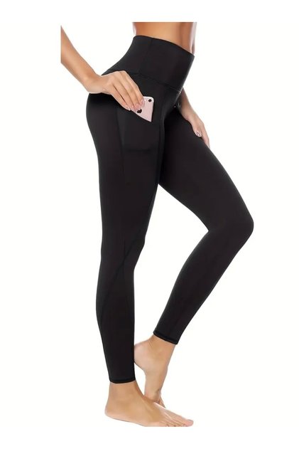 Colanți cu talie înaltă, elastici, culoare uni, cu buzunar lateral, pentru fitness, confortabili, moi, stilizați, #LEGGINGS
