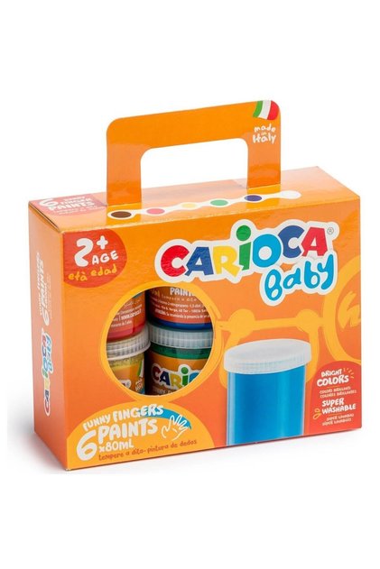 Vopsea Pentru Pictura Cu Degetele, Lavabila, Baby Finger Paint, 2 Ani , 6 Culori / Set