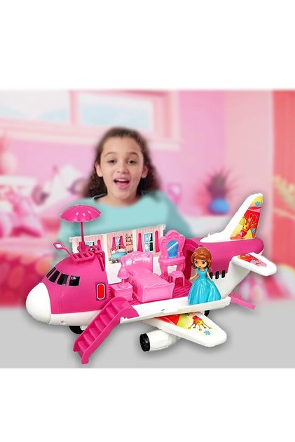 Pembe Özel Jetim Uçak Ev Bebek Seti
