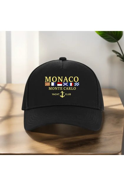 Monaco Monte Carlo Yacht Club Baskılı çıtlı şapka
