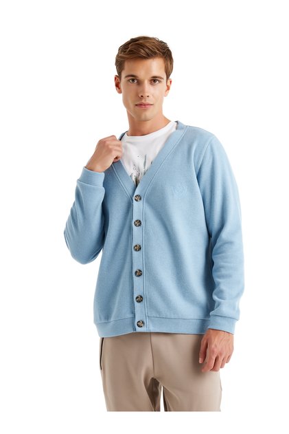 Men's Blue Cardigan - 40597 Model