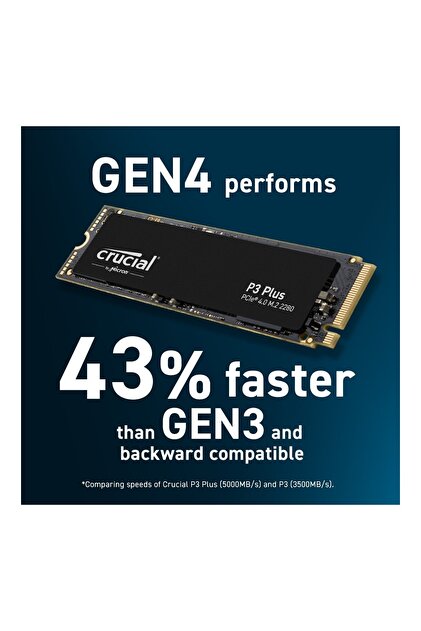 Crucial P3 Plus 2TB 3D NAND GEN4 NVMe PCIe M.2 SSD (5000-4200 MB/s