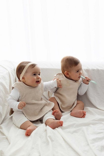 Colors of Joy 2'li Organik Pamuk Müslin Bebek Önlük Seti Bej