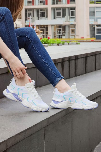 29907 Phlon Light Sole Lace-Up Women's Sports Shoes WHITE