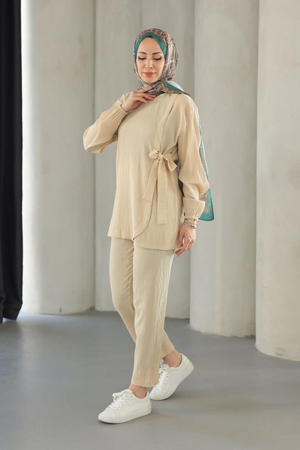 Tie-Dye Detailed Suit Beige