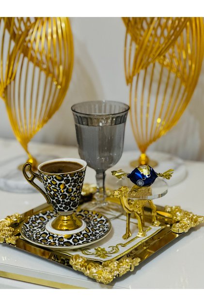 6lı gold develi makaron luk şekerlik düz cam kahve yanı lokumluk