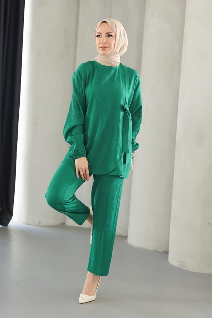 Tie-Up Detailed Suit Green
