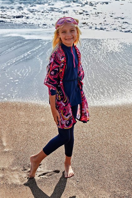 Children's Patterned Colorful Kimono - P2417