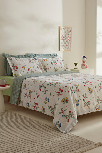 Biancheria Da Letto Singola Karaca Home Sonya - Stile Floreale Verde