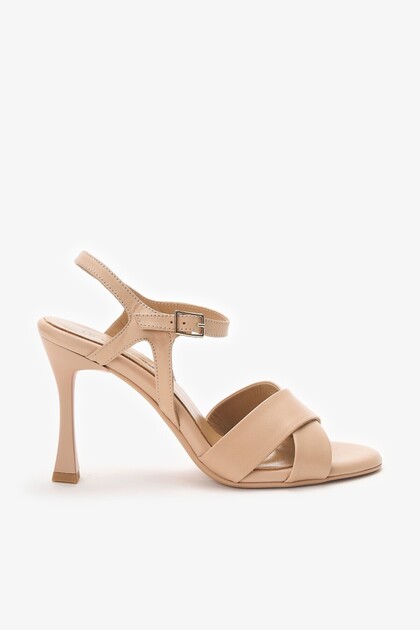 Blaze Nude Genuine Leather Women's Heeled Shoes