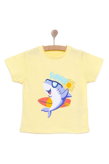 HelloBaby Basic Erkek Yaz Köpek Balığı Baskılı T-Shirt Erkek Bebek