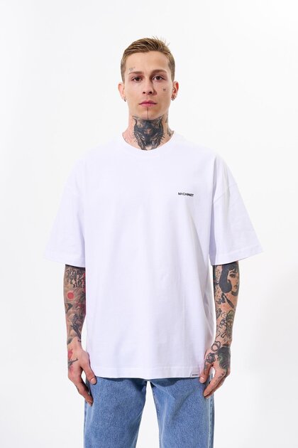 Ανδρικό Basic Βαμβακερό Oversize Λευκό T-Shirt