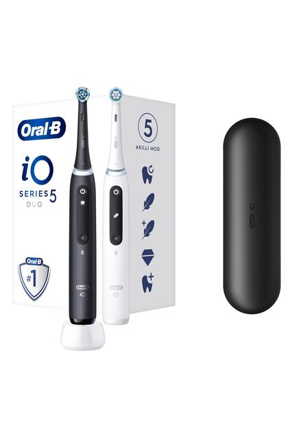Oral-B İo 5 Şarjlı Diş Fırçası Seti 2'li - Mat Siyah / Beyaz
