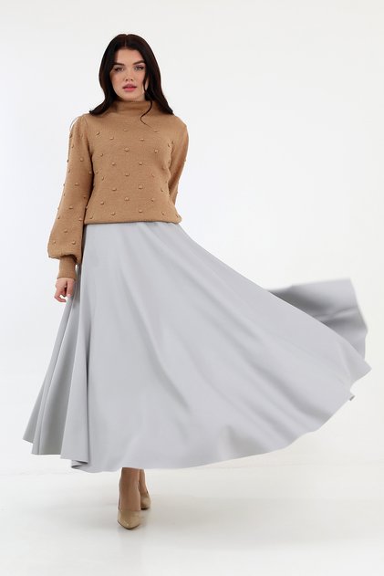 Scuba Tam Kiloş Skirt Gray