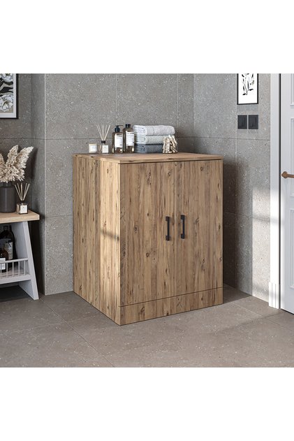 Çamaşır-Kurutma Makinesi Alt Dolabı Kapaklı Banyo Alt Dolap