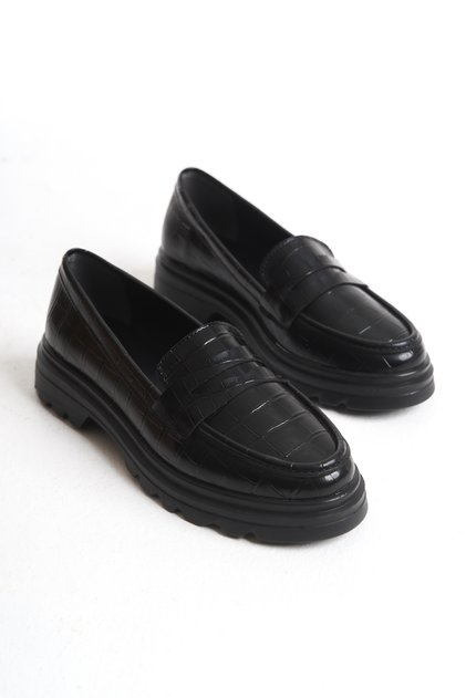 Women's Crocodile Design Simple and Stylish Casual Oxford, Lightweight and Thick Sole Casual Loafer Shoes