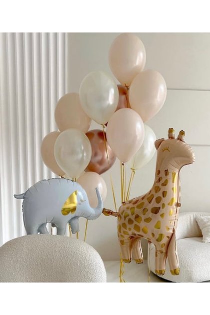Gold Zürafa Folyo Balon Demeti