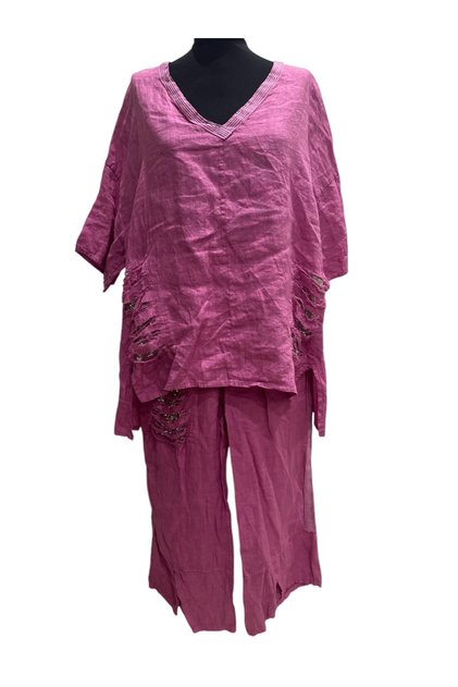 Italian Linen Sequin Detail Suit
