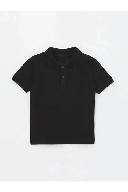 Black Short Sleeve Polo Neck Children's School, Holiday T-Shirt