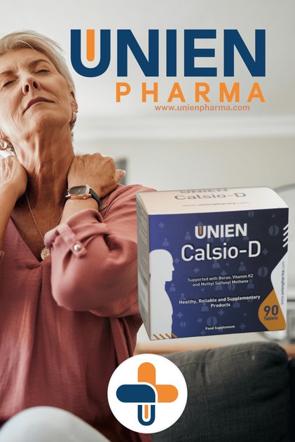 UNIEN Calsio-D 90 Tablet/Kalsiyum Magnezyum Bor L-lizin Bromelain Vitamin Içeren Takviye Edici Gıda