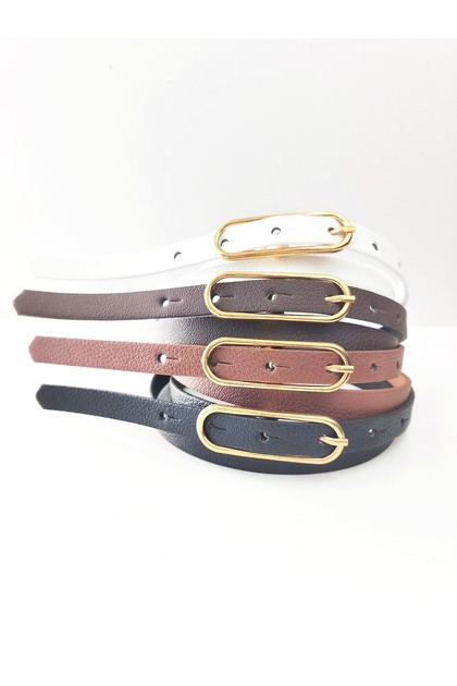 Women's Belt Black, Brown, Tan, White Set of 4
