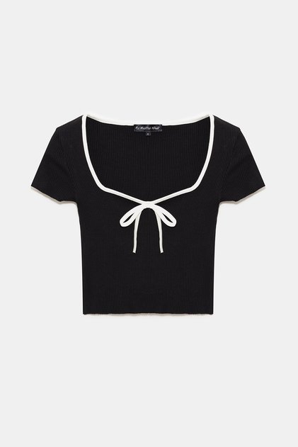 Women's Ribbed Body Crew Neck Short Sleeve Cotton