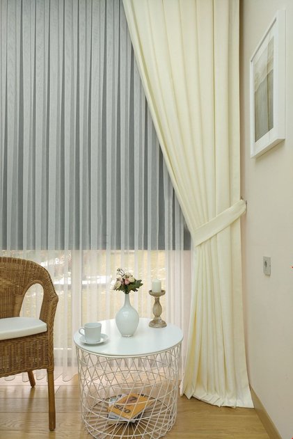 Background Fabric Curtain Cream Color Velvety Soft Soft Wing Side Curtain 1e 3 Draped Simple Stylish Design