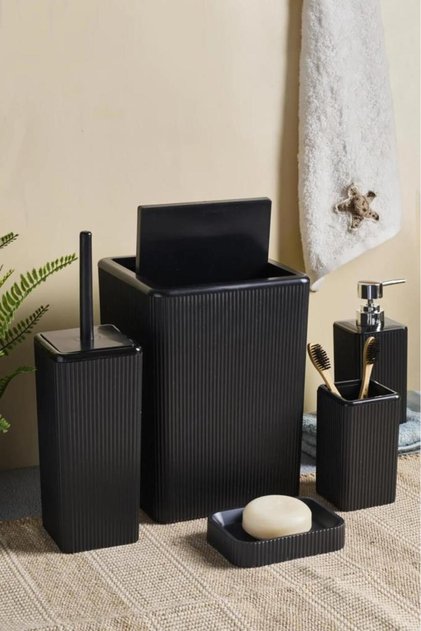 ΣΕΤ ΜΠΑΝΙΟΥ PALERMO BLACK SQUARE 5 ΤΕΜΑΧΙΩΝ