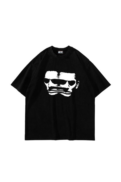 Shadow Man Printed Black Oversize Unisex T-Shirt