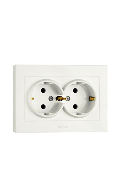 Grano White Recessed Double Grounded Socket