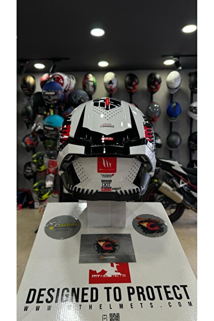 MT Helmets Thunder 4 SV Luminence A7 Gloss Beyaz/Kırmızı/Mavi