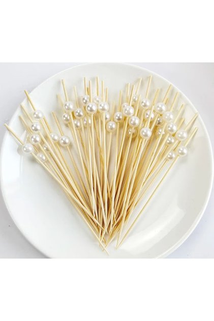 White Pearl Cake Toothpicks Large Size