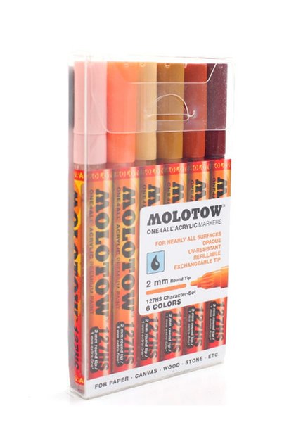 Marker Acrilic One4all 127hs 2mm Portofel Character-set 6 Buc