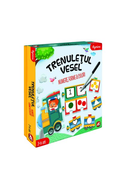 Veselý vláček: Čísla, tvary a barvy, 3 roky, vzdělávací hra Agerino, Clementoni