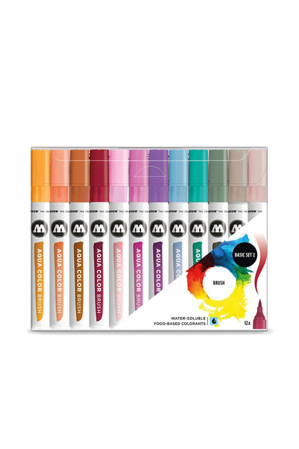 Brush Pen Aqua Color Basic2 12 Buc/set