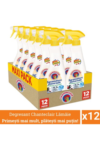 Pachet Promo 12 X Chanteclair Detergent Degresant Universal Lamaie, Spray, 600 ml
