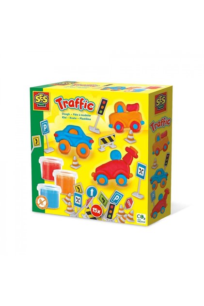 Creative Set For Children With Plasticine And Traffic Signs