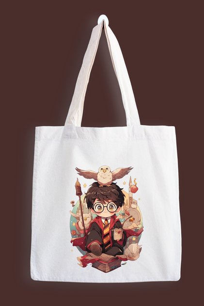 Harry Potter Asa Baskılı Su Geçirmez Bez Çanta