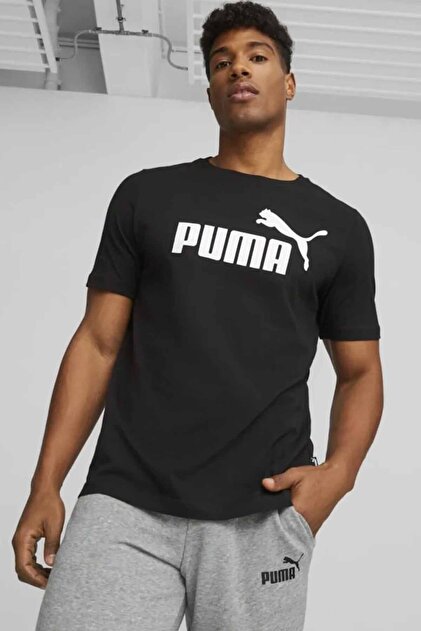 Puma Essentials No. 1 Logo Tee Erkek Siyah Kısa Kollu Tişört