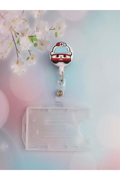 Ambulance Silicone Yoyo Name Card Holder Horizontal Vertical Card Protector