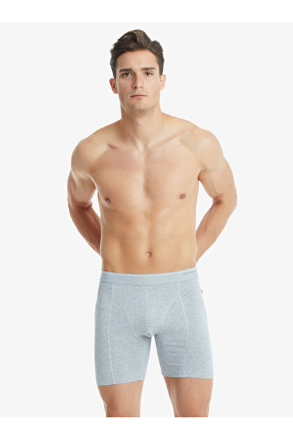 Men's Cotton Elastane Retro Boxer Tender Cotton 9216 - Gray Melange