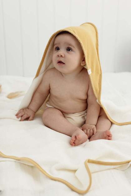 Joy of Colors Organic Cotton Muslin Baby Swaddle Yellow 75X75 cm