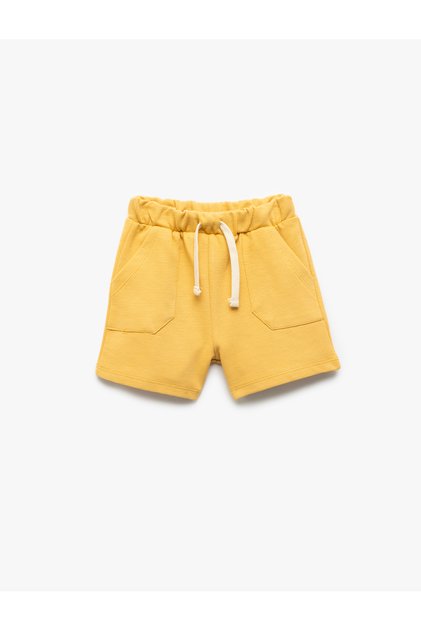 Basic Shorts with Cotton Waist Lace Pocket Detail