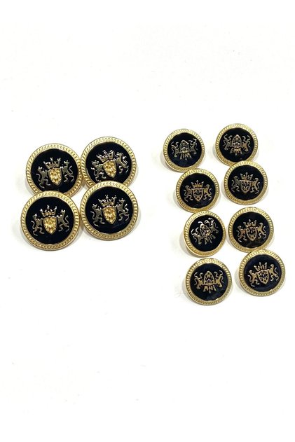 Set dugmadi za blejzer jaknu – model Double Lion (4+8 set) zlatno crna