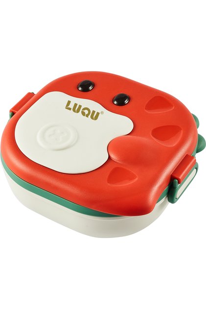 صندوق غداء LuQU على شكل ديناصور - صندوق غداء معزول مع ترمس مقاوم للتسرب لتعبئة الطعام - 3 أقسام.