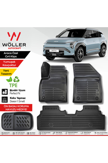 Kia EV3 Paspas 2024 Sonrası Uyumlu 3d Havuzlu Wöller Paspas